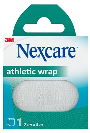 Nexcare Athletic Wrap, Blanca, 7 cm x 3 m, paquete de 1 unidad