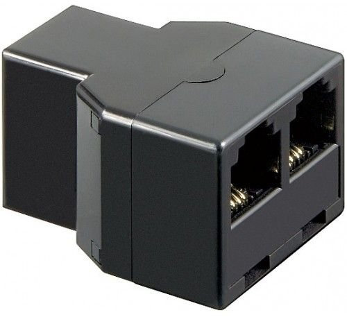 CABLEPELADO RJ11-Telefonsplitter | Doppeladapter | Splitter | 6P4C | Schwarz