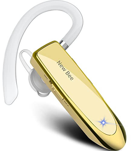 SchwarNew Bee Bluetooth Headset Wireless Freisprech Telefon Bluetooth-Headset mit Mikrofon für iPhone Samsung Huawei mit 60 Tage Standby Gold