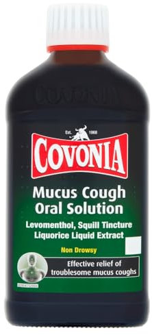 Covonia Mucus Cough Oral Solution,Loosen Chesty Coughs & Troublesome Stubborn Mucus,Suitable for Vegetarians, Vegans & Coeliacs,For Adults & Children Aged 5 +, Cough Medicine,300ml