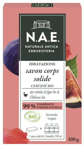 N.A.E. - Sapone solido doccia corpo idratante biologico - Gel doccia - Certificato Bio - Formula Vegan - 99% ingredienti di origine naturale - Sapone da 100 g