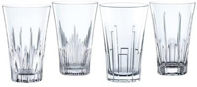 Nachtmann Classix Long Drink Glass, Set of 4, Crystal Hiball Glass, Clear Glass, For Cocktails or Non- Alcoholic Beverages,14-Ounce Capacity, Dishwasher Safe
