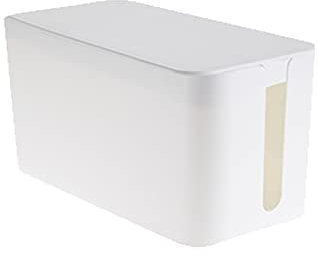 Cable Management Box,Cord Organizer Box for Home and Office System to Cover and Hide & Power Strips & Cords,Surge Protector (Small, White)