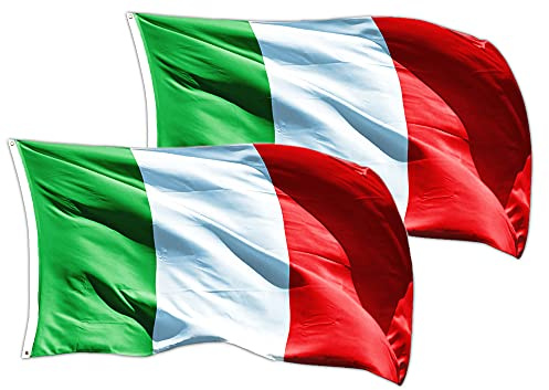 GUSTO - Bandera de Italia| 90 x 150 cm| Nacional Tela Resistente (2 unidades – 90 x 150 cm)