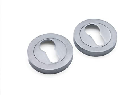 Rothko and Frost Ensemble de rosace de porte de salle de bain ovale style européen avec rosace en chrome satiné