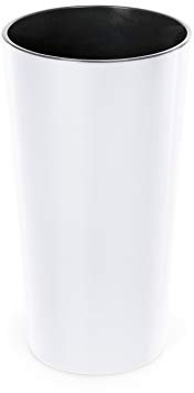 HappyFlower | Blumentopf | Pflanzkübel | Glatte Oberfläche | aus Kunststoff | inkl. Einsatz | (ø 19,5 cm/Höhe 36 cm, Weiß)