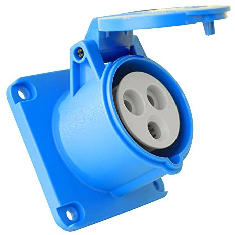CEE Einbausteckdose gerade 230V 32A 3P 75x75 mm Anbausteckdose