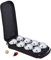 Relaxdays Boule, 8 Metall Kugeln, Set mit Zielkugel & Abstandsmesser, Tragetasche, Boccia Spiel, Silber/schwarz