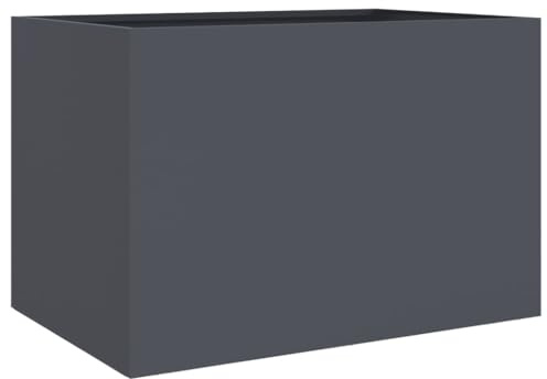 vidaXL Odlingslåda antracit 62x47x46 cm kallvalsat stål, odlingslådor, hög odlingslåda, upphöjd odlingslåda, blomlådor, höga odlingslådor