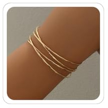 ANGLEQUEEN Arm Cuff for Women 18k Gold Plated Arm Bracelet Upper Arm Cuffs Jewelry Thin Arm Cuff Silver Minimalist Arm Bangle Bracelet for Cool (B-Gold)