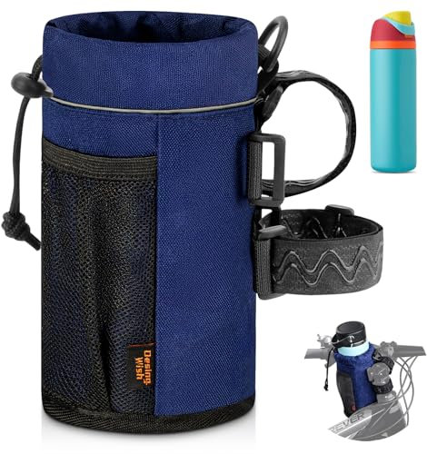 Desing Wish Porte Gourde Velo 12-24oz sans Vis Bidon VTT Bleu, 591mL, Oxford, Aluminium