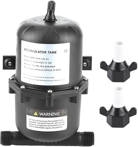 Ackumulator tryckbehållare, 0,75 l tank-marin husbil marin ackumulator tryckvattenpump flödeskontroll 125 PSI vattentät tryckvattenbehållare för marin husbil båt