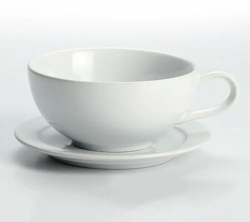 umalls Juego de tazas de capuchino de 240 ml con platillos, taza de cerámica doble, juego de tazas de té espresso, frío/caliente, colores surtidos, utensilios para café