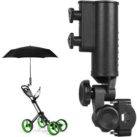WEIMELL Heavy-duty Golf Push Cart Umbrella Holder 180° Adjustable for Stroller Bicycle Bike Wheelchair Mobility Scooter Beach Chair Windproof Universal Umbrella Bracket