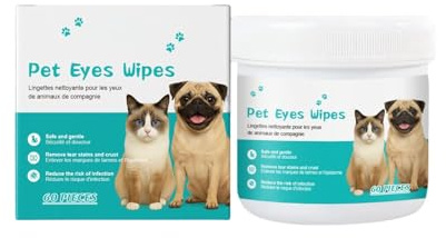 RmG452 Lot de 100 lingettes nettoyantes pour yeux de chien, détachant les larmes d'ange pour tous les chiens et chats, lingettes nettoyantes pour les yeux d'animaux domestiques avec enzymes pour