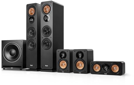 Teufel Ultima 40 Surround Power Edition 5.1-Set - Heimkino Lautsprecher 5.1 Soundanlage mit riesigem Subwoofer (optional kabellos ansteuerbar), Bassreflex, 3-Wege-System - schwarz