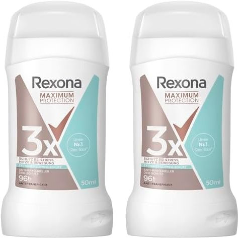 Rexona Women Maximum Protection Anti Transpirant Stick Antibakterieller Deo-Schutz Deodorant mit 96 Stunden Schutz gegen starkes Schwitzen und Geruch mit 3x Schutz bei Stress, Hitze & Bewegung 50 ml