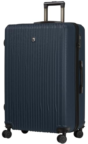 NEVERA® Lightweight 4 Dual Spinner Wheels ABS Hard Shell Luggage Suitcase Travel Bag Built in TSA Lock (Navy, Large 29)