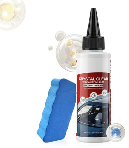 Detergente Pellicola Vetri Auto,120ml Rivestimento Impermeabile Detergente Cristallino - Con Spugna E Pasta Rigenerante Vetri - Per Trattamento Antipioggia Specchio Esterno