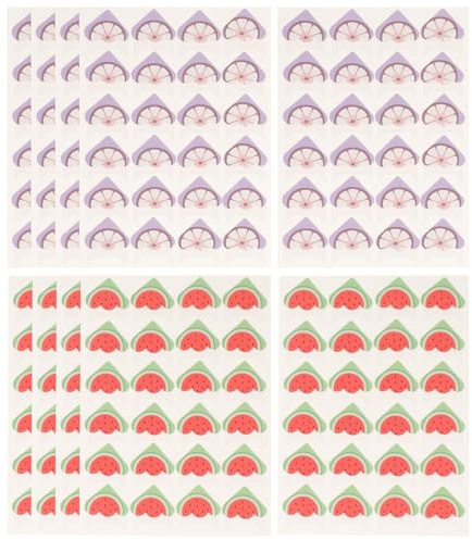 Alipis Esquinas Adhesivas para Imágenes de Papel Diseño de Frutas (sandía y Mangostán Morado), 10 Hojas para Álbumes de Fotos y Scrapbooking, Protector Decorativo para Rincones