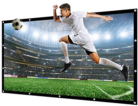 NIERBO Projector Screen Large 250 Inches 16:9 of Thick Canvas Material Wall Mounted Canvas HD Projection Screen Folded for Outside Home Theater 1.6 Gain Not Include Mount