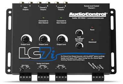 AudioControl LC7i 6-Channel Active Line Output Converter with AccuBASS for Adding Subwoofers, Amplifiers to Factory Car Audio Receiver Head Unit, Speaker Level to RCA Line Level Converter