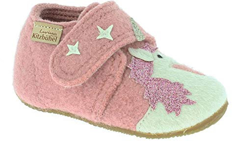 Living Kitzbühel Jungen Mädchen Babyklettschuh Einhorn & Stern Hausschuh, Ash Rose, 22 EU
