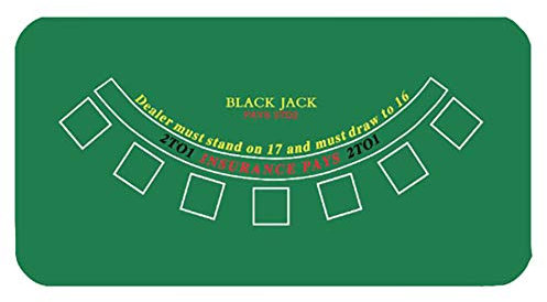 Texas Hold'em Rubber Tabelle Matte, Poker Game Table Blackjack, Anti-Rutsch-Gummi-Poker-Spiel Black Jack Casino Tabellen-Layout, Größe, Grün, Muster,47inch