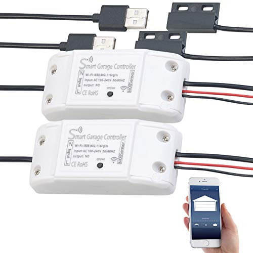 VisorTech WLAN-Schalter Garagentor: 2er-Set WLAN-Garagentor-Steuerungen mit App, komp. mit Siri & GA (Garagentor WLAN-Modul, Garagentor WLAN nachrüsten)