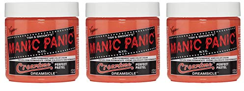 Manic Panic Dreamsicle Pastel Classic Creme, vegan, tierversuchsfrei, orange semipermanente Haarfarbe, 3 x 118 ml