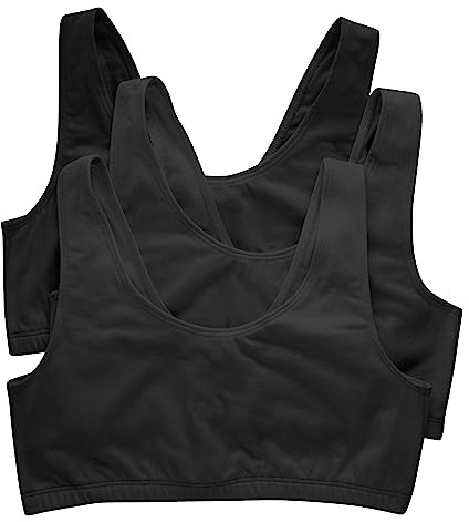 Hanes Bralette Pack, Cotton Scoopneck Bralette, Low-Impact Sports Bra, 3-Pack Soutien-Gorge Femme (Lot de 3)
