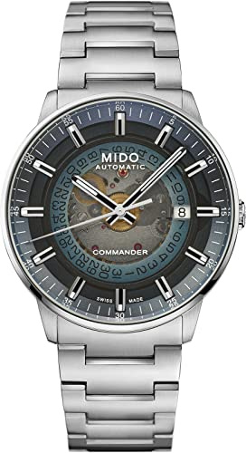 Mido Automatik Herrenuhr Commander Gradient Stahl/Blau M021.407.11.411.01