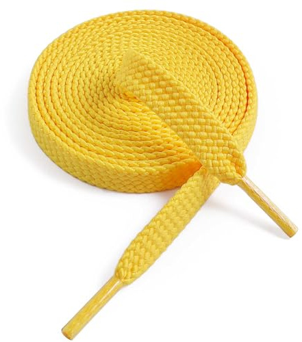 VSUDO 60 cm Flat Yellow Shoe Laces for Trainers, Yellow Shoelaces, 1 Pair