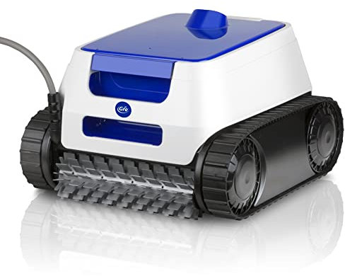 Gre ER230 Robot Pulitore Elettrico per Piscine Interrate fino a 9 x 4 m, pulisce fondo, pareti e linea d'acqua in 2h, Bianco, Blu e Nero