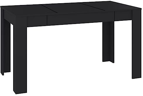 Table de salle à manger Noir 140x74,5x76 cm Aggloméré