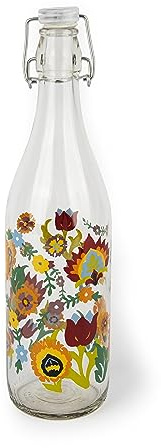 Excelsa New Delhi Bottiglia Acqua, 1 Litro, Vetro, con Guarnizione