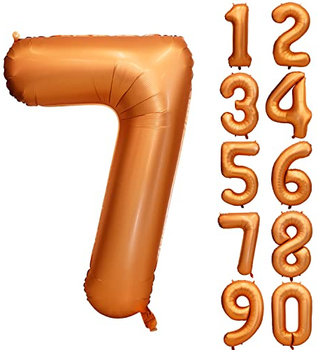 Palloncino di compleanno arancione Numero 7 Palloncino Colorato Palloncino in Mylar Elio Mylar per Matrimonio Baby Party Anniversario Decorazione Compleanno Ragazze Ragazzi Happy Birthday Festa