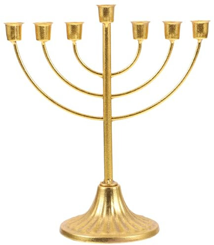 SEWACC Ménorah de Hanoukka bougeoirs juifs Chandelier Chandelier a 7 Branches Hanukkah Bougies Coniques s décoration de Bureau décor de de Festival Métal