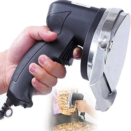 Cuchillo eléctrico Shawarma Doner Kebab, cuchillo giroscópicos para carne en rodajas, cortadora de kebab de 80 W, máquina cortadora de carne asada para barbacoa, cuchillo giroscópico para barbacoa de