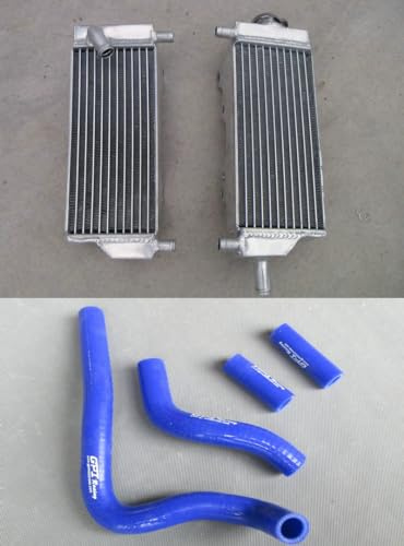 FSMOTO Radiatore in alluminio+tubo in silicone per 1992 1993 1994 1995 1996 CR250 CR250R CR 250 R 2 tempi (blu)