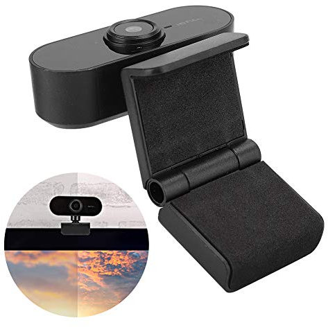 Denash USB Webcam with Microphone, 360 Degree Rotation, 1080P Computer Webcam, for Video Conference, Desktop PC (Black)