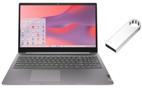 Lenovo IdeaPad 3i Chromebook 15.6” FHD 1920 x 1080 Display | Intel Celeron N4500 1.1GHz | Intel UHD Graphics | Camera |Grey | 4GB RAM | 64GB SSD | Chrome OS | Bundle with 64GB USB Flash Drive