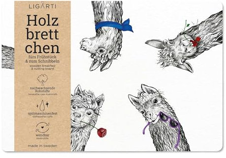 Ligarti® Frühstücksbrettchen aus Holz | Nachhaltiges Frühstücksbrett 22x15 cm, ideal für köstliche Frühstücksmomente | Hergestellt in Schweden, spülmaschinenfest