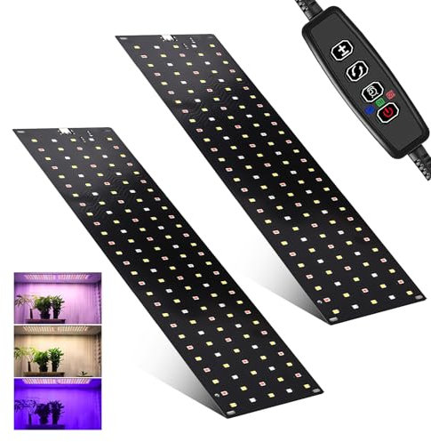 2 pezzi Lampada per Piante, 270 LEDs Spettro Completo Lampada Piante Coltivazione da Interno con Timer, 3 modalità di illuminazione regolabili, 10 Regolazioni di Luminosità
