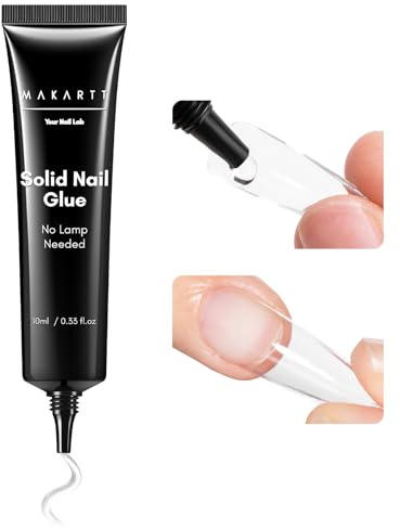 Makartt Nail Glue Extra Strong: New Super Semi Solid Nail Glue for Press On Nails & False Nails, Long Lasting Upgraded Hema-Free, Quick Drying 20s, Fake Tips Adhesion, No UV/Led Lamp Needed 10ml
