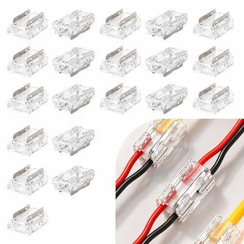 20pcs Conectores de tira de LED COB 10mm COB Sin Soldadura Empalme LED