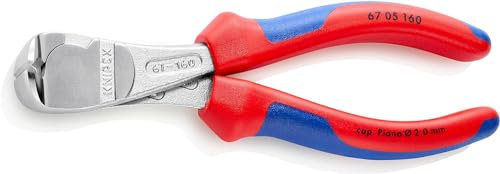 Knipex Kraft-Vornschneider verchromt, mit Mehrkomponenten-Hüllen 160 mm 67 05 160
