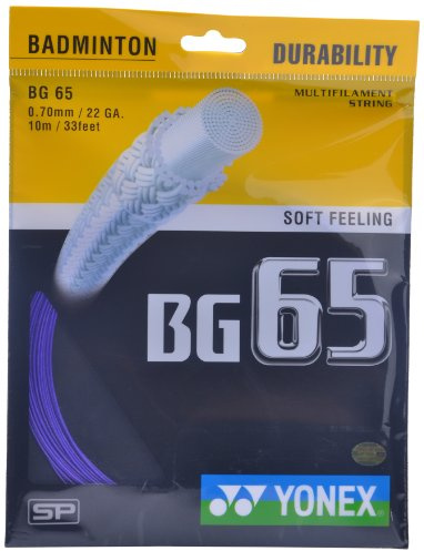 Yonex Badminton Strings BG65, 0.70mm (Purple)