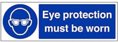 vsafety 41051bj-r Eye Protection must be worn Pflicht Schutzbekleidung Zeichen, starrer Kunststoff, Landschaft, 450 mm x 150 mm, blau