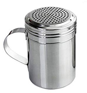 Stainless Steel Dredger Shaker with Handle for Chocolate,Cocoa,Sugar,Salt,Flour Icing Sugar Duster Spice Bottle 1/2Pcs Available (S,S-1PC)